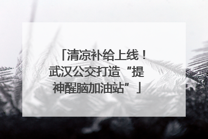 清凉补给上线！武汉公交打造“提神醒脑加油站”