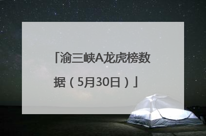 渝三峡A龙虎榜数据（5月30日）
