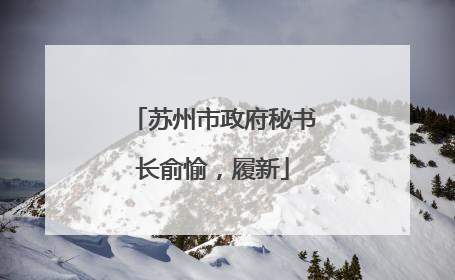 苏州市政府秘书长俞愉，履新