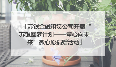 苏银金融租赁公司开展“苏银圆梦计划——童心向未来”微心愿捐赠活动