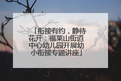 衔接有约，静待花开：福莱山街道中心幼儿园开展幼小衔接专题讲座