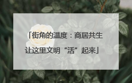 街角的温度：商居共生让这里文明“活”起来