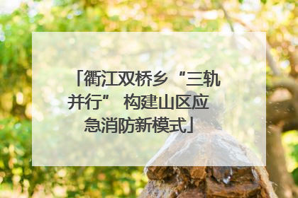 衢江双桥乡“三轨并行” 构建山区应急消防新模式