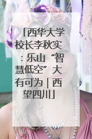 西华大学校长李秋实：乐山“智慧低空”大有可为｜西望四川