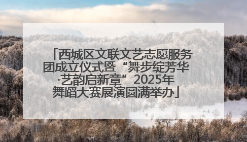 西城区文联文艺志愿服务团成立仪式暨“舞步绽芳华·艺韵启新章”2025年舞蹈大赛展演圆满举办