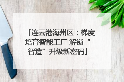 连云港海州区：梯度培育智能工厂 解锁“智造”升级新密码