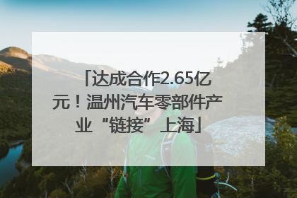 达成合作2.65亿元！温州汽车零部件产业“链接”上海