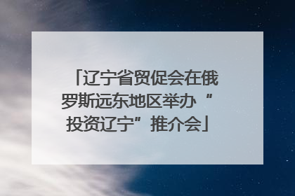 辽宁省贸促会在俄罗斯远东地区举办“投资辽宁”推介会