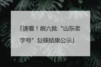 速看！前六批“山东老字号”复核结果公示