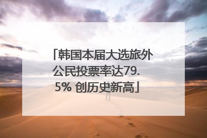 韩国本届大选旅外公民投票率达79.5% 创历史新高