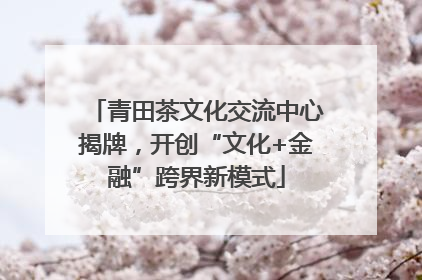 青田茶文化交流中心揭牌，开创“文化+金融”跨界新模式