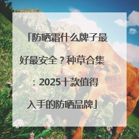 防晒霜什么牌子最好最安全？种草合集：2025十款值得入手的防晒品牌
