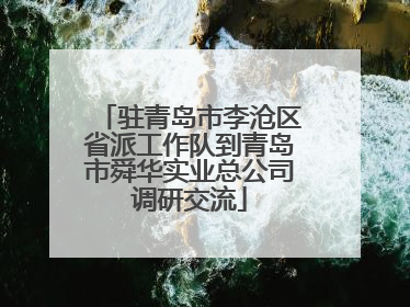 驻青岛市李沧区省派工作队到青岛市舜华实业总公司调研交流