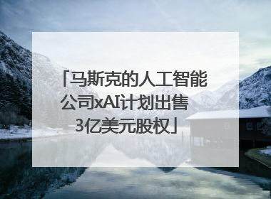 马斯克的人工智能公司xAI计划出售3亿美元股权