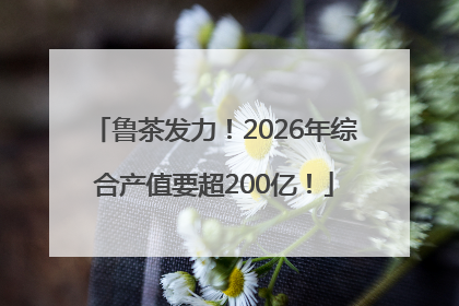 鲁茶发力！2026年综合产值要超200亿！