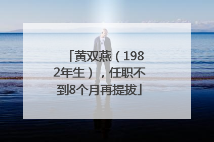 黄双燕（1982年生），任职不到8个月再提拔