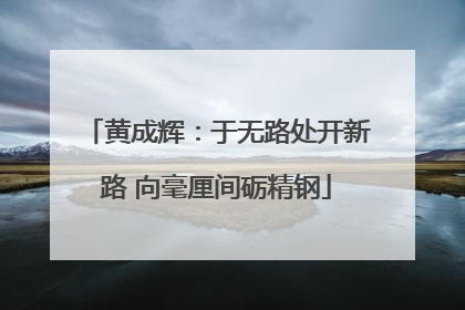 黄成辉：于无路处开新路 向毫厘间砺精钢