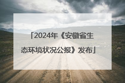 2024年《安徽省生态环境状况公报》发布
