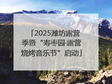 2025潍坊露营季暨“寿枣园·露营烧烤音乐节”启动