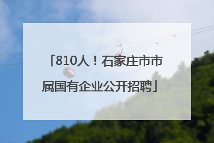 810人！石家庄市市属国有企业公开招聘