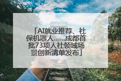 AI就业推荐、社保机器人……成都首批73项人社领域场景创新清单发布